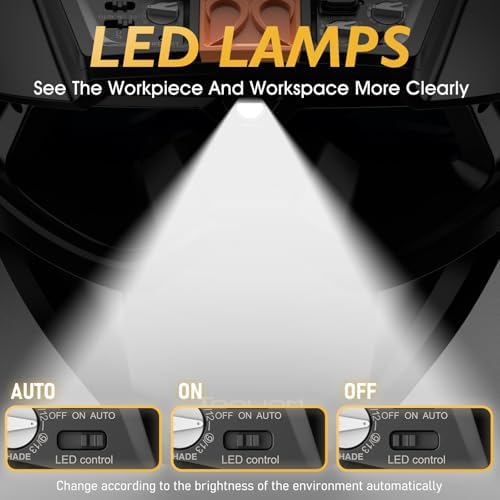 TOOLIOM Auto-Darkening Welding Goggles with LED Light