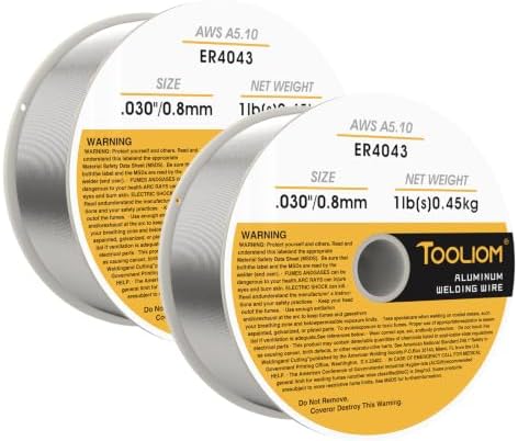 TOOLIOM ER4043 0.030" Aluminum MIG Welding Wire, 1LB Spool 2PCS