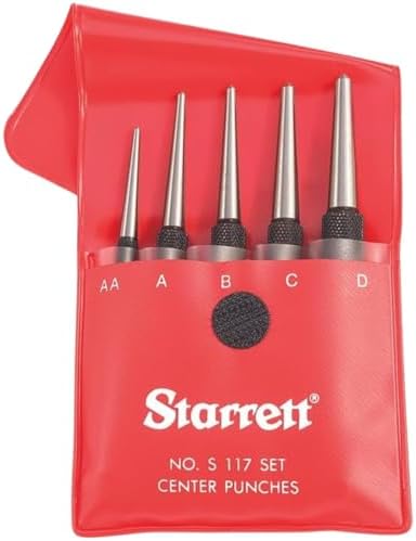 Starrett Steel Center Punch, 0-4" Length, 5 Pieces