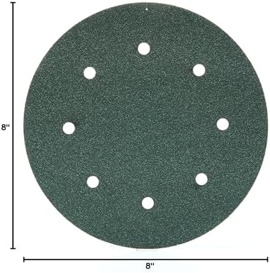 3M Green Corps Hookit Sanding Discs, Dust Free, 00621, 8 in, 80+ Grade, Pack of 25 Production Discs, for Coating Removal, Metal Surfaces, Auto Sanding