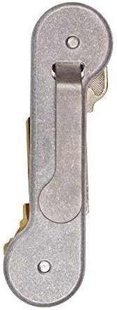 Stonewashed Aluminum KeyBar | Everyday Carry Compact Key Holder Multi-Tool and Keychain Organizer with Pocket Clip (Holds up to 12 Key) Made in the USA