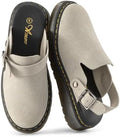 Athlefit Women's Slip On Suede Clogs with Back Strap