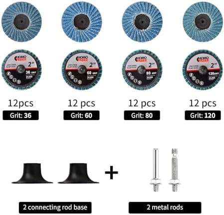 HOMO FABER 50Pcs Die Grinder Sanding Discs, 2 Inch Flap Discs Roll Lock