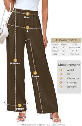 KICZOY Women Casual Wide Leg Dress Pants High Waist Lightweight Flowy Pants