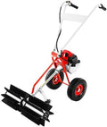 Handheld Lawn Sweeper, 2 Stroke Engine 43CC Gasoline Powered Sweeper, for Park Garden Grass Lawn Gravel Leaves Cleaning