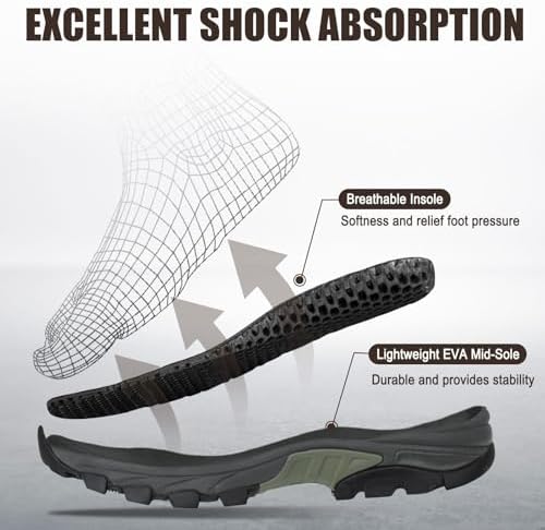 Kalkal Rubber Boots for Men, Waterproof Insulated Mid Calf Mens Rain Boots