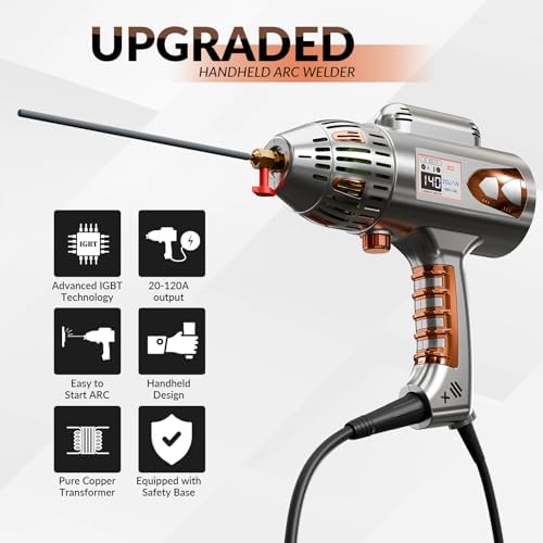 Handheld ARC Stick Welder 140A 110V,lightweight Portable inverter handheld welder Gun capable of DC Stick for Hobby DIY Projects Home Use. Arc force and Anti-Stick With Welding Tools
