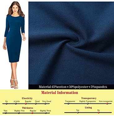 VFSHOW Womens Work Business Office Zipper Up Slim Bodycon Sheath Dress