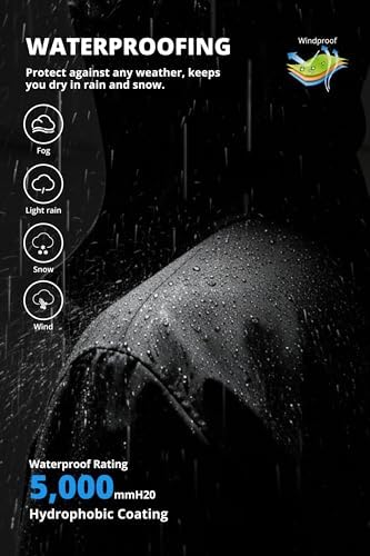 CAMELSPORTS Mens Winter Jacket Waterproof Warm Snow Ski Jackets Faux Fur Fleece Rain Coats with Removable Hood