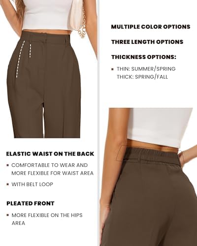 FUNYYZO Wide Leg Dress Pants for Women Work Slacks Business Casual Outfits