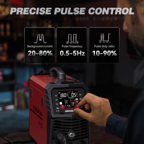 ARCCAPTAIN Double Pulse MIG Welder 250A 8-in-1 Aluminum Welding MIG250DP