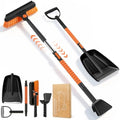 42'' Car Snow Brush and Ice Scraper with Portable Car Snow Shovel, 180° Swivel Brush Head, Extendable 5-in-1 Snow Removal Kit for Windshield, Truck, Car, SUV, Vehicle Winter Snow Removal Tool