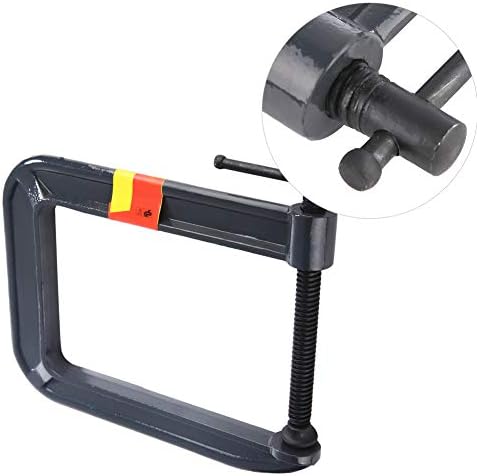 C Clamp, Heavy Duty Steel G Type Woodworking Carpentry Clamping Device Threaded Rod for Auto Brake Parts Assembly Fastening Welding Woodwork Metal Work (Thickness 3.9*Depth 7.3 inch)