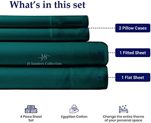 JS Sanders Collection Split Head Sheet Set Cal. King Size,Teal