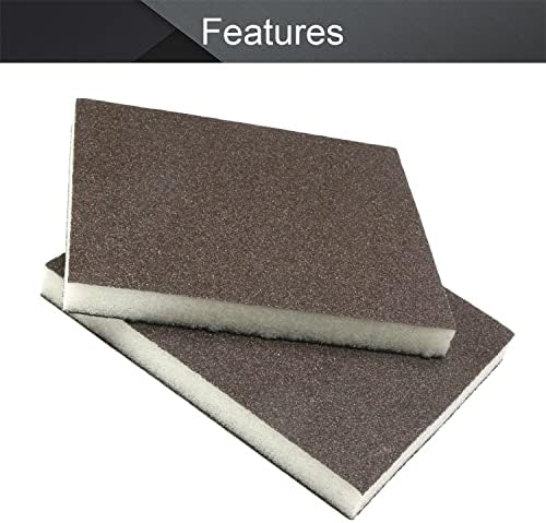 Utoolmart Sanding Sponge Sanding Blocks, 100 Grit Wet Dry Sandpaper Sponge, Washable and Reusable Sand Sponge Kit, for Kitchen Cookware Cleaning and Rust Removal of Rusted Metal, Grey, 12 Pcs