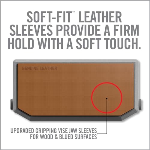 Real Avid Smart Jaws | Upgraded Vise Jaws | Versatile Vise Jaw Pads for Optimal Secure Fit on Variety of Shapes and Sizes (Soft-Fit Leather Sleeves)