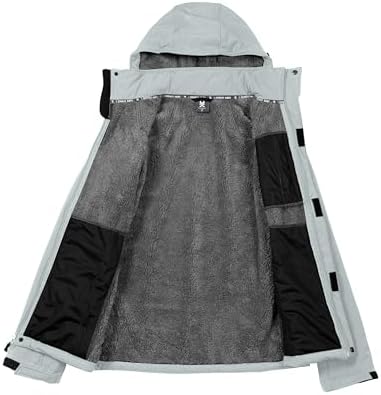 Little Donkey Andy Men's Warm Sherpa Lined Winter Softshell Jacket Windproof Mountain Ski Snow Coat with Removable Hood