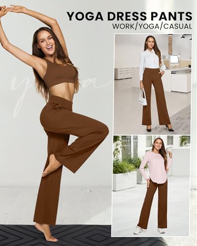 G4Free Yoga Pants for Women Wide Leg Pants with Pockets High Waisted