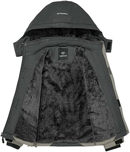 FARVALUE Boys Waterproof Ski Jacket Windproof Winter Coat Warm Snow Coat Outdoor Raincoats with Removable Hood
