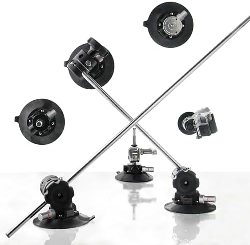 Kupo 6" Metal Pump Suction Cup, Heavy Duty Mount with Fixed 5/8" Swivel Baby Pin for Cameras, Lights, and Accessories on Smooth Surfaces for Production Rigging (KG119611)