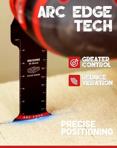 EZARC Bi-Metal Arc Edge Oscillating Tool Blade, 2-11/16" Extra-Long Japanese Teeth Oscillating Saw Blades for Clean Cuts in Hard Wood & Plastic, Universal Fit Multitool Blades, 5-Pack