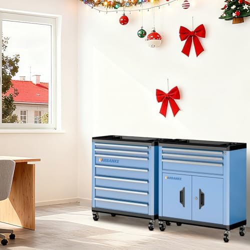 LARBANKE10 Drawer Rolling Tool Chest with Wheels,Locks & Waterproof Top