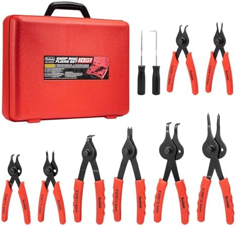 Toolwiz Snap Ring Pliers Set, 10 Pcs Internal & External Circlip Pliers
