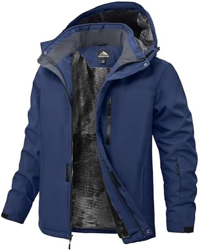 Mens Winter Snow Jacket Waterproof Ski Jackets Snowboard Rain Warm Coat Insulated Hood Fleece Lined