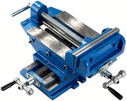6 Inch Precision Cross Slide Drill Press Vise with 9.4" X-Axis & 8" Y-Axis Travel, Heavy Duty Ductile Iron, Includes Bolts & Nuts, Bench Vise 6 Inch Heavy Duty, and Table Clamp for Versatile Use