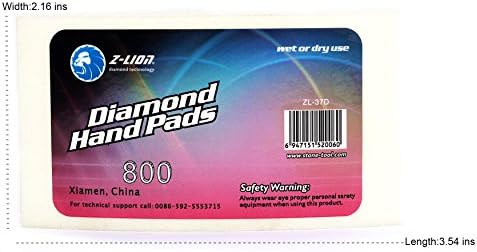 Z-Lion Resin Diamond Hand Pads Grits 800 for Stone Glass Ceramic Marble Granite