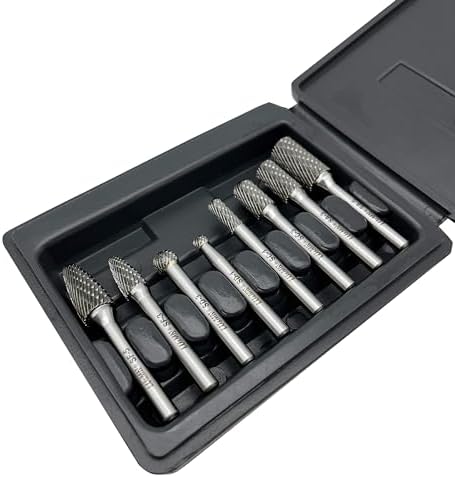 LU&MN Tungsten Carbide Burr Set, 1/4" Shank, 8 Pcs