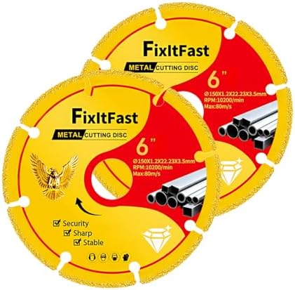 FIXLTFAST Diamond Metal Cutting Wheel 6 x 7/8" for Angle Grinder - 2PCS