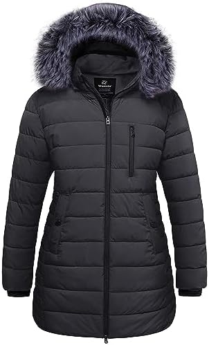 wantdo Women's Plus Size Winter Coats Puffer Coat Parka Jacket with Hood