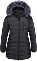 wantdo Women's Plus Size Winter Coats Puffer Coat Parka Jacket with Hood