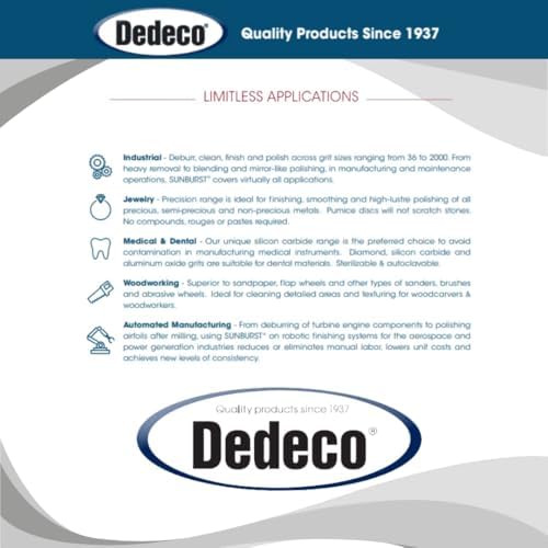 Dedeco Sunburst Radial Bristle Discs 12-Pack - 4" Curved - 3/8" Arbor - White 120 Grit (Medium) - Aluminum Oxide for Polishing & Finishing