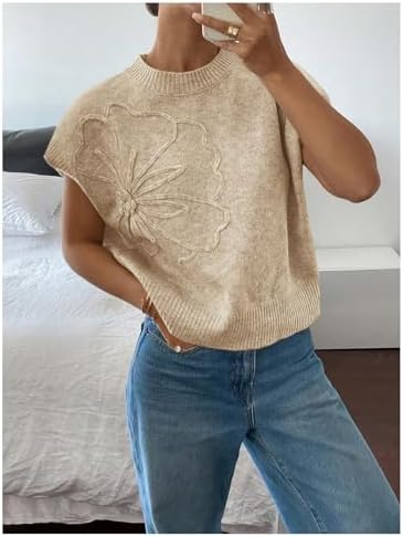 SOLY HUX Women's Short Sleeve Business Casual Sweater