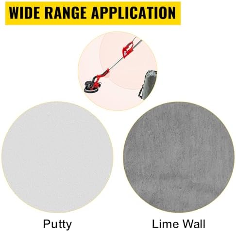 VEVOR Drywall Sander 750W, Electric Sander Variable Speed 800-1750RPM, Drywall Sander Foldable Sheetrock Sander, with Telescope Handle, Vacuum Bag Drywall Sanders 6 Sand Pads