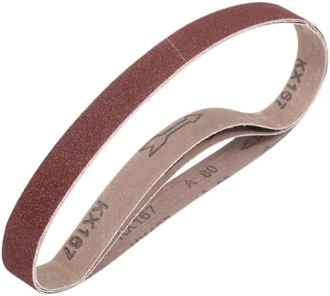 HARFINGTON 1-1/8 x 21 Inch Sanding Belts, 3 Pcs 80 Grits Aluminum Oxide