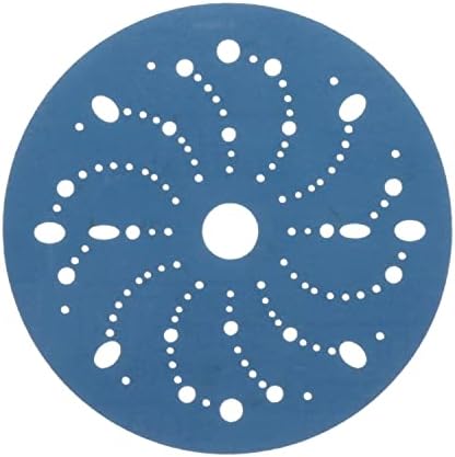 3M Hookit Blue Abrasive Disc, 321U, 36181, 6 in, 400+ Grade, Multi-Hole, 6 in Diameter (Pack of 4)