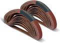 POWERTEC 1/2 x 18 Inch Sanding Belts, 40PK, 120 Grit Aluminum Oxide Belt Sander Sanding Belt for Air File Belt Sander, Woodworking, Metal Polishing (401812-P2)