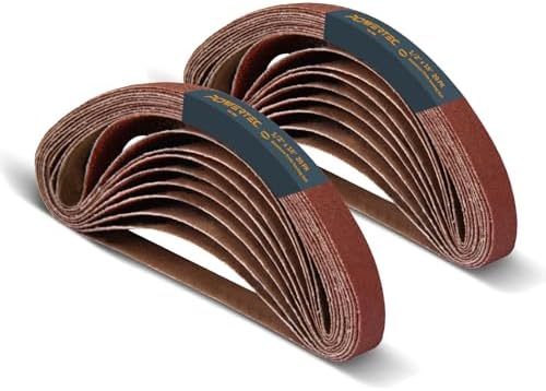 POWERTEC 1/2 x 18 Inch Sanding Belts, 40PK, 120 Grit Aluminum Oxide Belt Sander Sanding Belt for Air File Belt Sander, Woodworking, Metal Polishing (401812-P2)