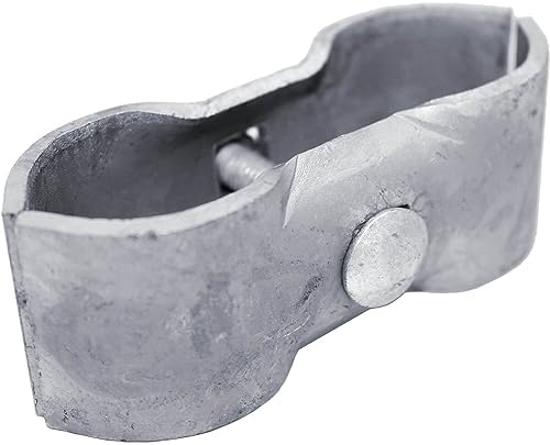 1-7/8" Galvanized Chain Link Fence Panel Clamps with Bolts & Nuts - Saddle Clamps for Dog Kennels & Temporary Fencing (1 Set)