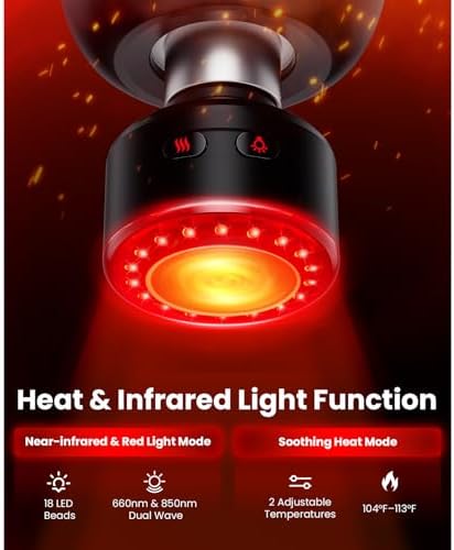 BOB AND BRAD X6 Ultra Massage Gun with Heat & Infrared Light, FSA Eligible