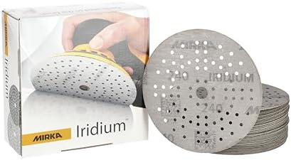 Mirka Sandpaper Discs Iridium 5 Inch 240 Grit Hook and Loop 50 Pack