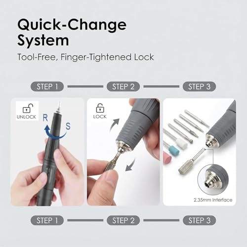 Upgraded Marathon-4 Micromotor For Woodcarving, Jewelry, Ceramics, H37L1 Handpiece - 35,000RPM Stepless Speed Control with Foot Pedal