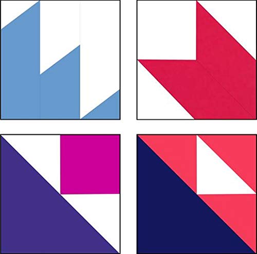Bloc Loc Half-Square Triangle Quilting Set #2 Contains 2-1/2", 4-1/2", 6-1/2" Square up Rulers with Grid Lines