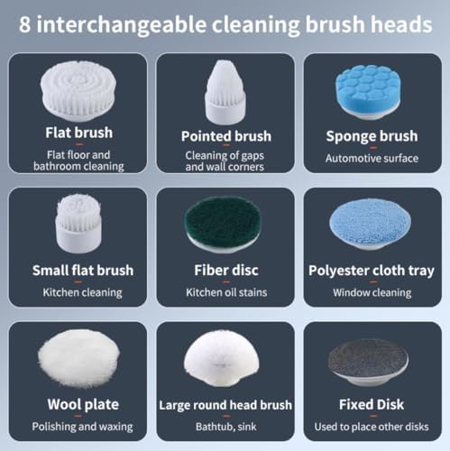 Household Cordless Spin Scrubber Kitchen Hair Brushes Bathroom Broom Toilet Mops Electric Multipurpose Cleaning Brush