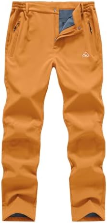BASUDAM Men's Work Pants Softshell Winter Fleece Lined Insulated Outdoor