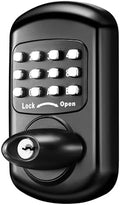 Bravex Keyless Deadbolt Keypad Entry Door Lock Zinc Alloy Sabbath Lock 100% Mechanical Shabbos Lock- No Risk of Low Power, Black