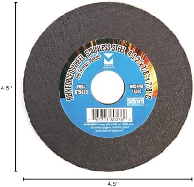 Mercer Industries 615420 - 4-1/2" x 1/8" x 7/8" Cut-Off Wheels for All Metals (20 pack)